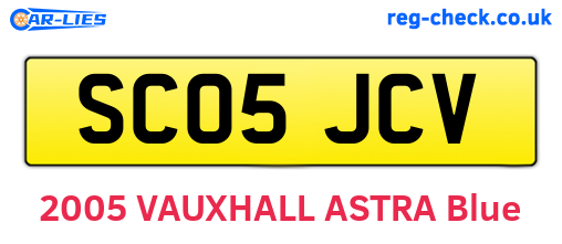 SC05JCV are the vehicle registration plates.