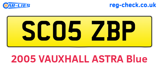 SC05ZBP are the vehicle registration plates.