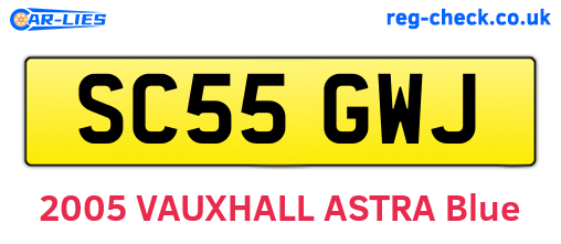 SC55GWJ are the vehicle registration plates.