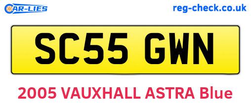 SC55GWN are the vehicle registration plates.