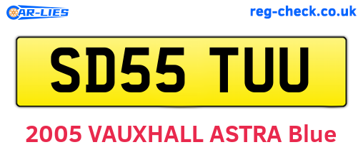 SD55TUU are the vehicle registration plates.