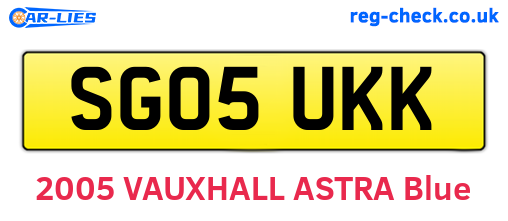 SG05UKK are the vehicle registration plates.