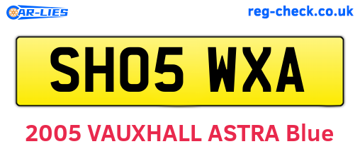 SH05WXA are the vehicle registration plates.