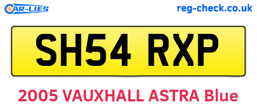 SH54RXP are the vehicle registration plates.