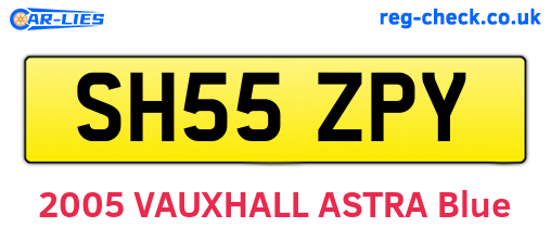 SH55ZPY are the vehicle registration plates.