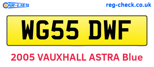 WG55DWF are the vehicle registration plates.
