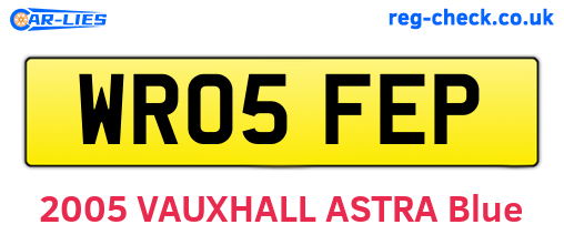 WR05FEP are the vehicle registration plates.