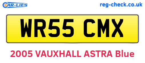 WR55CMX are the vehicle registration plates.
