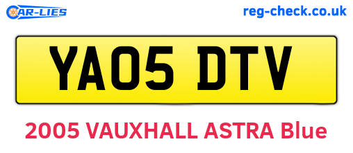 YA05DTV are the vehicle registration plates.