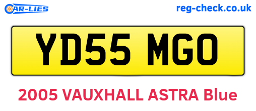 YD55MGO are the vehicle registration plates.