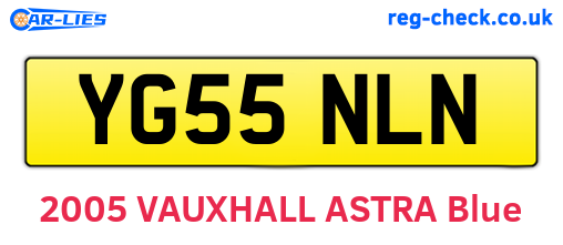 YG55NLN are the vehicle registration plates.