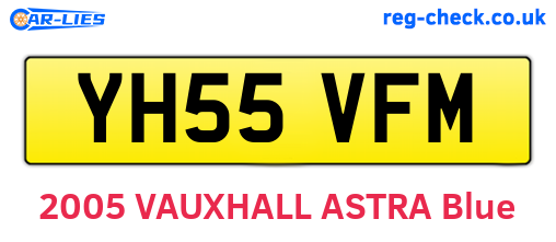 YH55VFM are the vehicle registration plates.