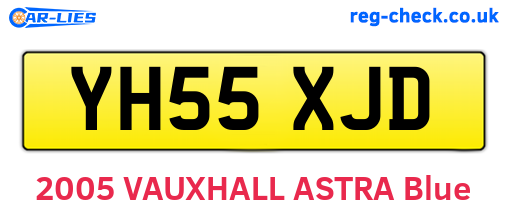 YH55XJD are the vehicle registration plates.
