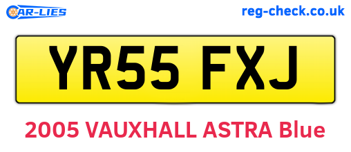 YR55FXJ are the vehicle registration plates.