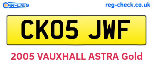 CK05JWF are the vehicle registration plates.