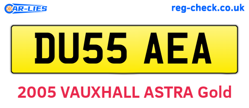 DU55AEA are the vehicle registration plates.