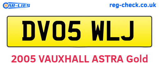DV05WLJ are the vehicle registration plates.