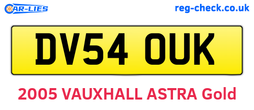 DV54OUK are the vehicle registration plates.