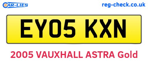 EY05KXN are the vehicle registration plates.