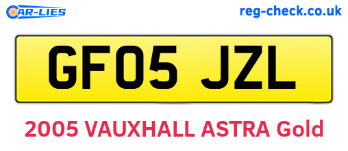 GF05JZL are the vehicle registration plates.