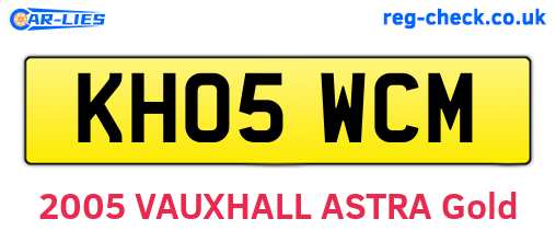 KH05WCM are the vehicle registration plates.