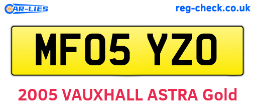 MF05YZO are the vehicle registration plates.