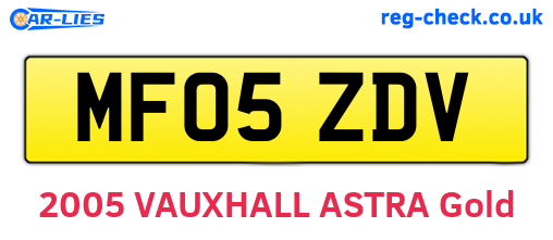 MF05ZDV are the vehicle registration plates.
