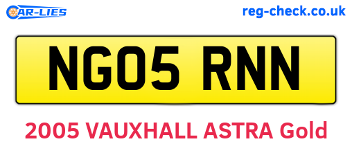 NG05RNN are the vehicle registration plates.