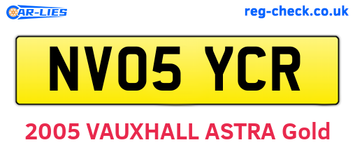 NV05YCR are the vehicle registration plates.