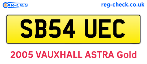 SB54UEC are the vehicle registration plates.
