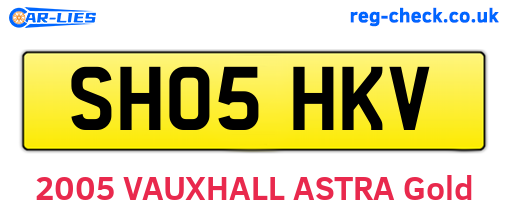 SH05HKV are the vehicle registration plates.