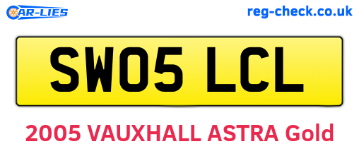 SW05LCL are the vehicle registration plates.
