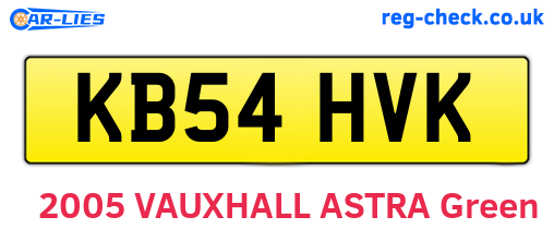 KB54HVK are the vehicle registration plates.