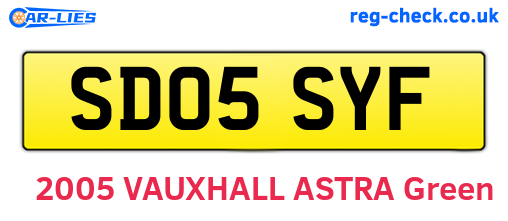 SD05SYF are the vehicle registration plates.