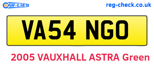 VA54NGO are the vehicle registration plates.