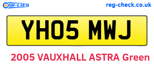 YH05MWJ are the vehicle registration plates.