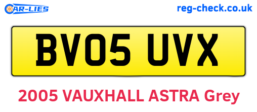 BV05UVX are the vehicle registration plates.