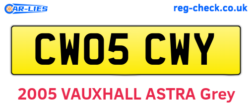 CW05CWY are the vehicle registration plates.