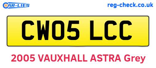 CW05LCC are the vehicle registration plates.