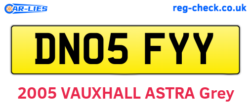 DN05FYY are the vehicle registration plates.
