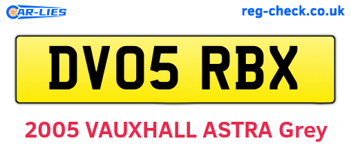 DV05RBX are the vehicle registration plates.