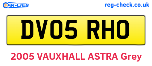 DV05RHO are the vehicle registration plates.