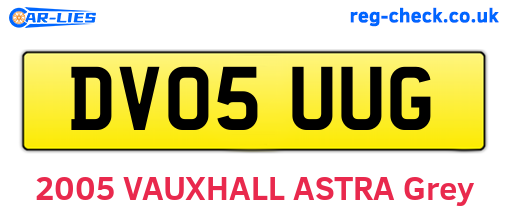 DV05UUG are the vehicle registration plates.