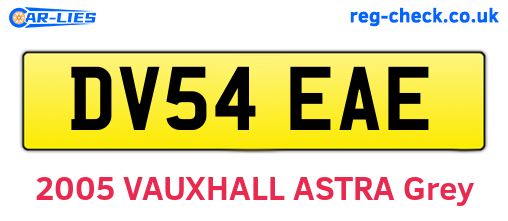 DV54EAE are the vehicle registration plates.