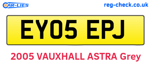 EY05EPJ are the vehicle registration plates.