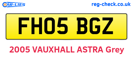 FH05BGZ are the vehicle registration plates.