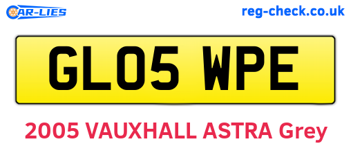 GL05WPE are the vehicle registration plates.