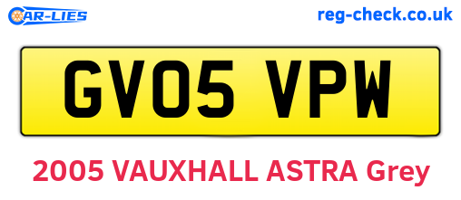 GV05VPW are the vehicle registration plates.