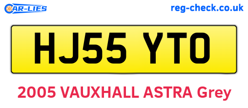 HJ55YTO are the vehicle registration plates.