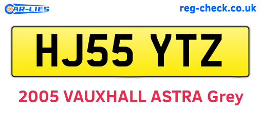 HJ55YTZ are the vehicle registration plates.